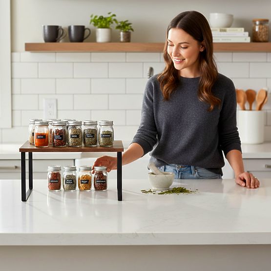 Bamboo Kitchen Shelf GINGER MAX Rustic