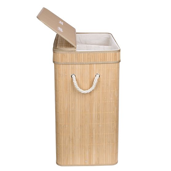 Bamboo Laundry Basket Soren 2 Compartments Natural