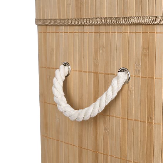 Bamboo Laundry Basket Soren 2 Compartments Natural