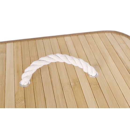 Bamboo Laundry Basket with 2 Compartments Natural