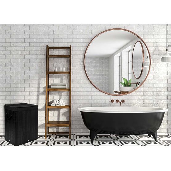 Bamboo Laundry Basket with Lid 100L Black