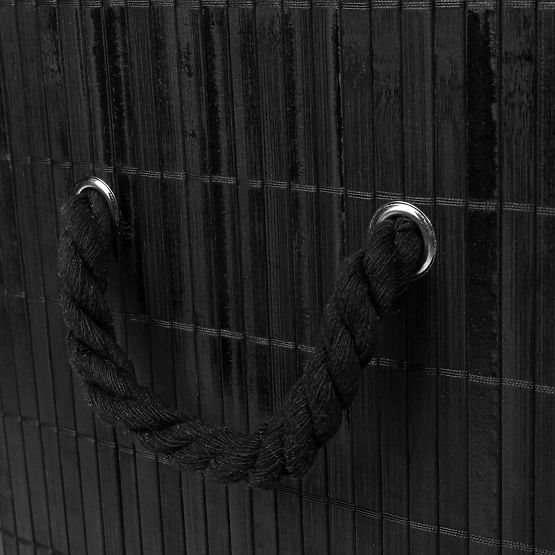 Bamboo Laundry Basket with Lid 100L Black