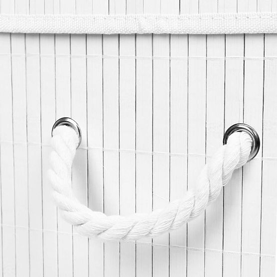 Bamboo Laundry Basket with Lid 100L White