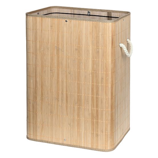 Bamboo Laundry Basket with Lid SOREN 80L Natural