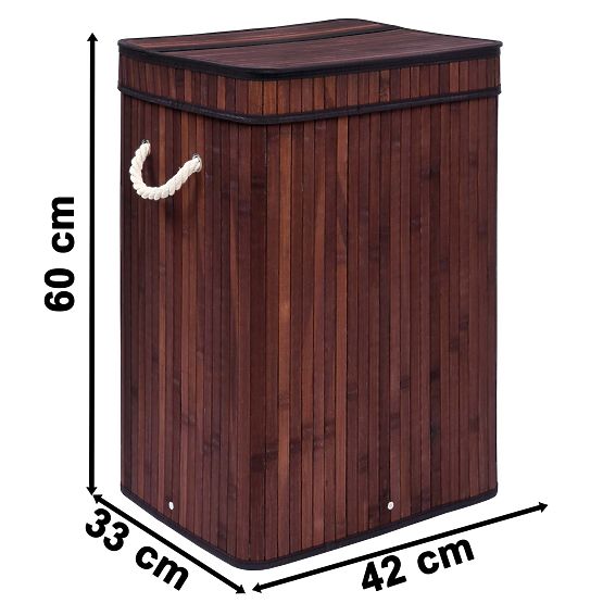 Bamboo Laundry Basket with Lid SOREN 80L Wenge