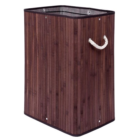Bamboo Laundry Basket with Lid SOREN 80L Wenge