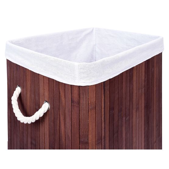 Bamboo Laundry Basket with Lid SOREN 80L Wenge