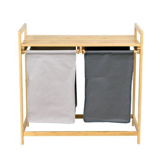 Bamboo Laundry or Toy Basket HANOI 2 Compartments DUO COLOR