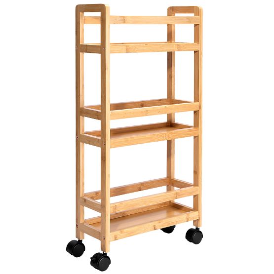 Bamboo Rolling Shelf INAKI 3 Levels Natural