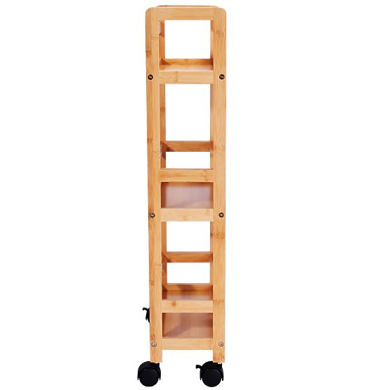 Bamboo Rolling Shelf INAKI 3 Levels Natural