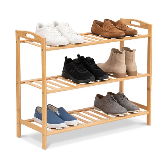 Bamboo Shoe Rack 3 Levels Astaria