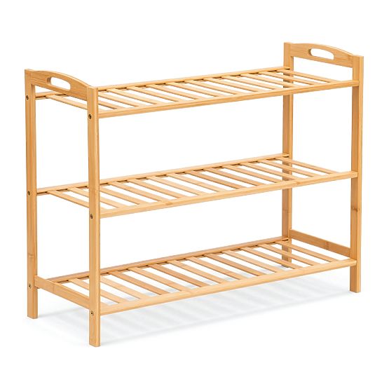 Bamboo Shoe Rack 3 Levels Astaria