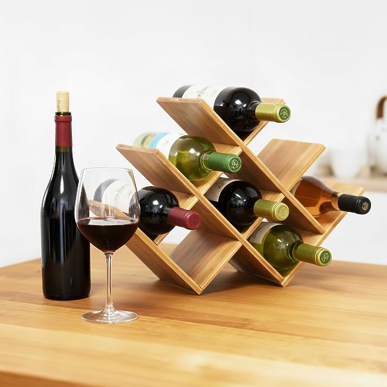 Bamboo Wine Rack SOLARIS Natural