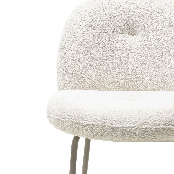 Bar Stool Fiori Light Beige, Rounded Shapes