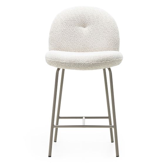 Bar Stool Fiori Light Beige, Rounded Shapes