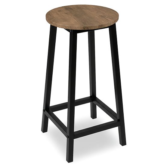 Bar Stool Flint Rustic Loft Industrial Aged Oak
