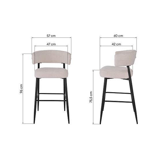 Bar Stool Rosario Cream/Black Legs