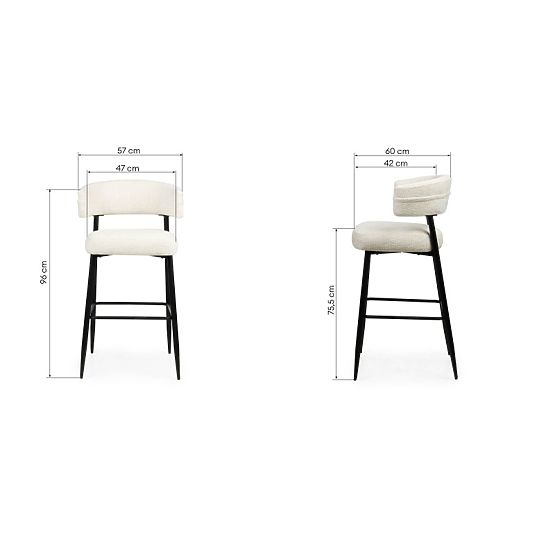 Bar Stool Rosario Cream/Black Legs