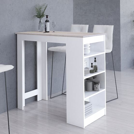 Bar Table for Bar Stool 115 cm White / Sonoma Oak