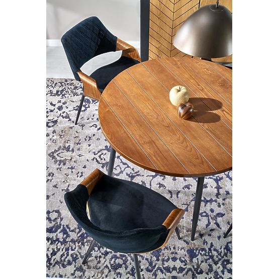 BARRY round table, top - walnut, legs - black (1p=1pc)