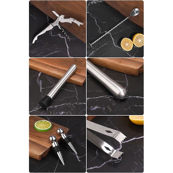 Bartender Set CHESTER Chrome 12 Pieces