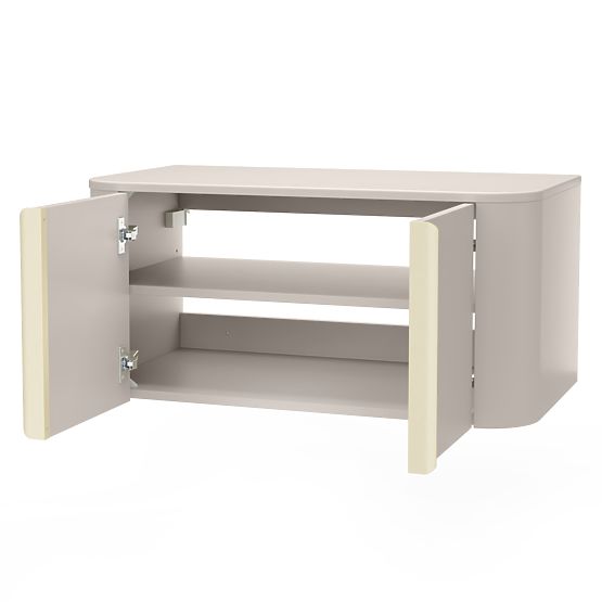 Bassa 80 cm Vanity Cabinet for Countertop, Cashmere, Gold Handles, Rounded