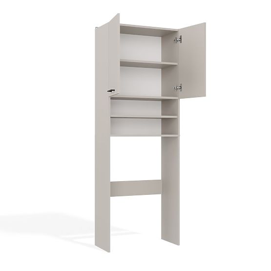 Bathroom Cabinet Above Washing Machine POLA DK CASHMERE BEIGE Shelf Column 180X64X30