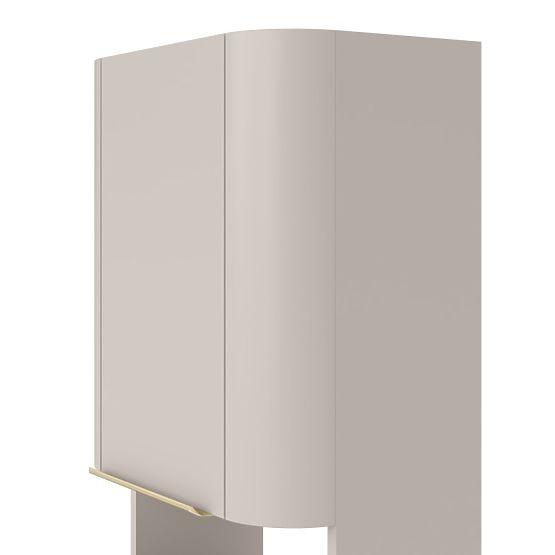 Bathroom Cabinet, Bassa Column in Cashmere, Gold Handles, Rounded