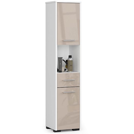 BATHROOM CABINET FIN COLUMN 30 2D 1SZ 1W 140cm PK CAPPUCCINO GLOSS