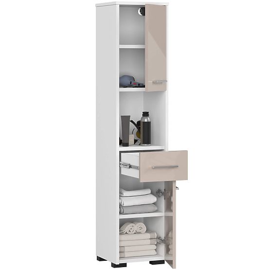 BATHROOM CABINET FIN COLUMN 30 2D 1SZ 1W 140cm PK CAPPUCCINO GLOSS