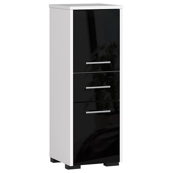 BATHROOM CABINET FIN COLUMN 30 2D 1SZ 85cm BLACK GLOSS