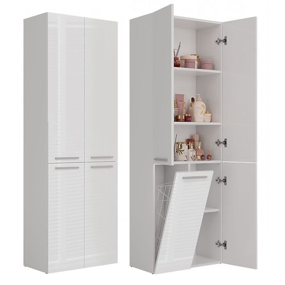 Bathroom Cabinet Nel 1K/DD WHITE GLOSS