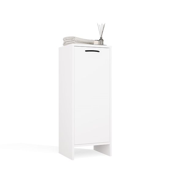 Bathroom Cabinet NINA 1K WHITE 1 Laundry Basket Shelf Column for Bathroom