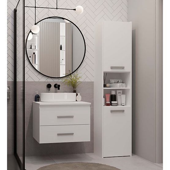 BATHROOM CABINET UNDER SINK NEL 60 WITH 2 DRAWERS WHITE