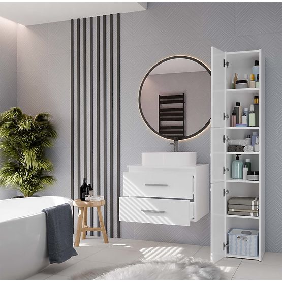 BATHROOM CABINET UNDER SINK NEL 60 WITH 2 DRAWERS WHITE