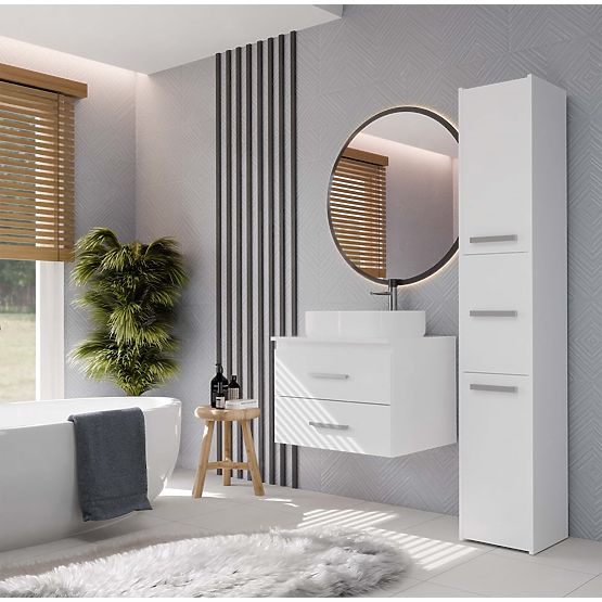 BATHROOM CABINET UNDER SINK NEL 60 WITH 2 DRAWERS WHITE