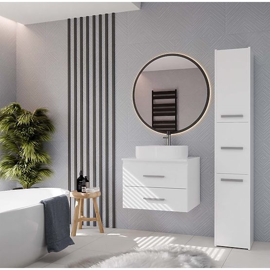 BATHROOM CABINET UNDER SINK NEL 60 WITH 2 DRAWERS WHITE