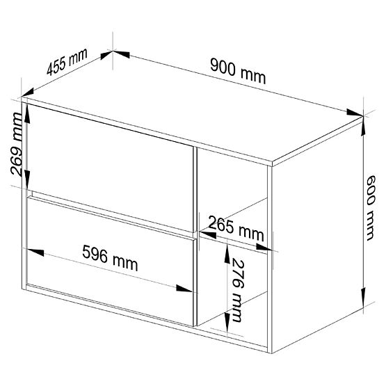 BATHROOM CABINET UNDER SINK VAMI W90 2SZ 2P WHITE / SONOMA OAK