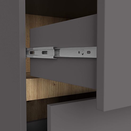 BATHROOM CABINET UNDER SINK WITH HOLES VAMI W90 UM 2SZ 2P GRAPHITE GRAY / ARTISAN OAK