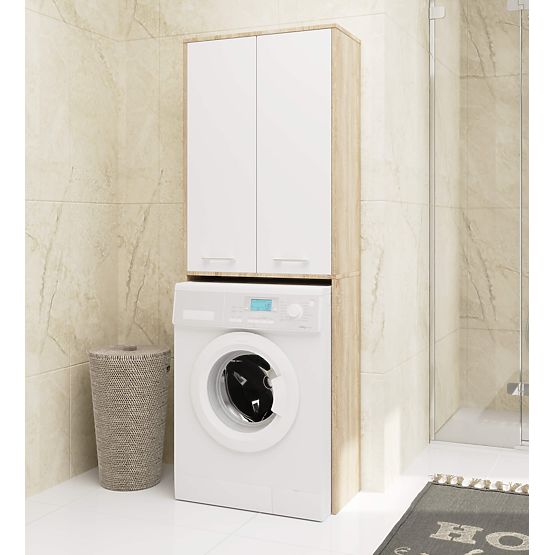 BATHROOM COLUMN FIN 180 WASHING MACHINE FULL 2D - OAK SONOMA / WHITE