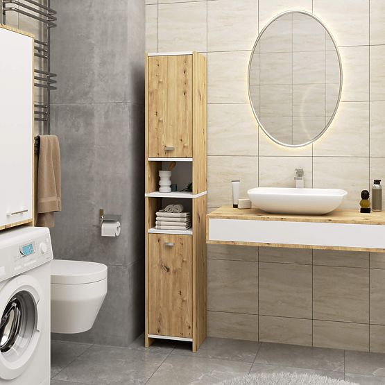 BATHROOM SHELF BETI 2D 2W ARTISAN OAK WHITE