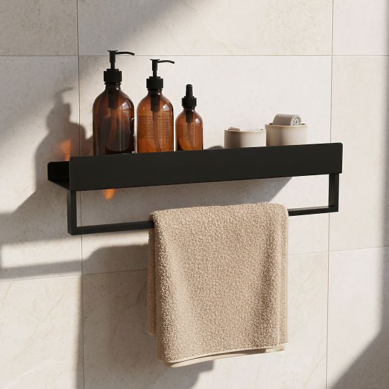 Bathroom Shelf for Bathtub SF01 45cm Black Matte