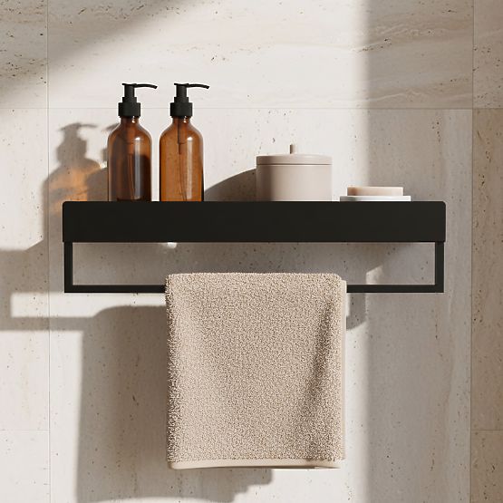 Bathroom Shelf for Bathtub SF01 45cm Black Matte
