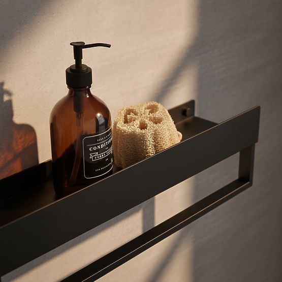 Bathroom Shelf for Bathtub SF01 60 cm Black Matte