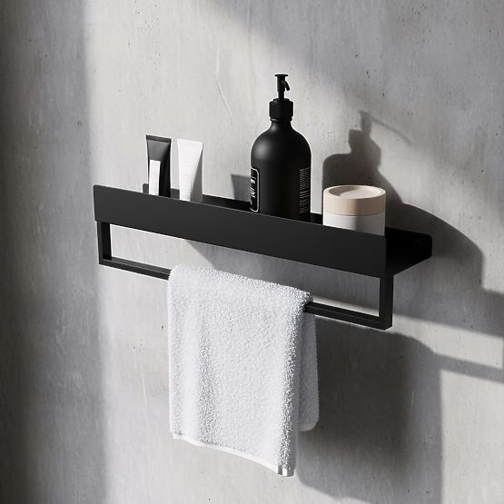 Bathroom Shelf for Bathtub SF01 60 cm Black Matte