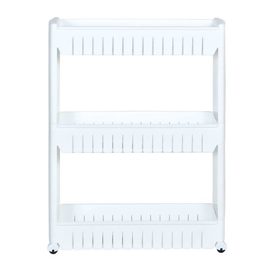 Bathroom Shelves on Wheels White 3 Levels Leira