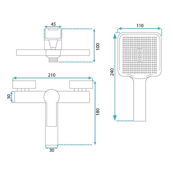 Bathtub Faucet REA ARGUS BRUSHED COPPER