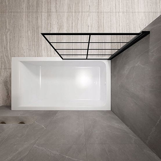 Bathtub Screen Rea Lagos-1 Fix Permanent 80 Black