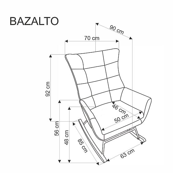 BAZALTO Rocking Chair Grey (1p=1pc)