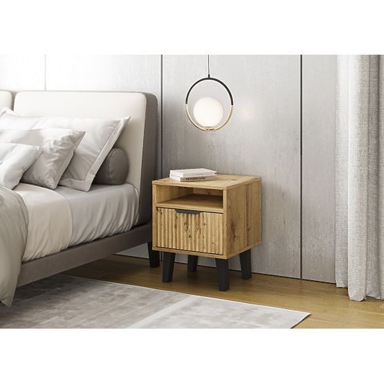 Bedside Table Scandi 1S SLIM ARTISAN OAK